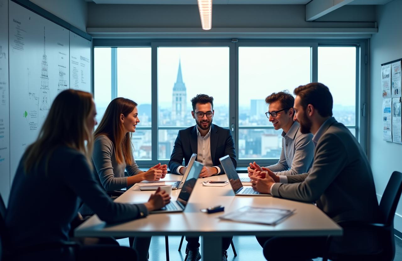 L'équipe d'experts EdTech de LumièreForge en réunion à Lyon